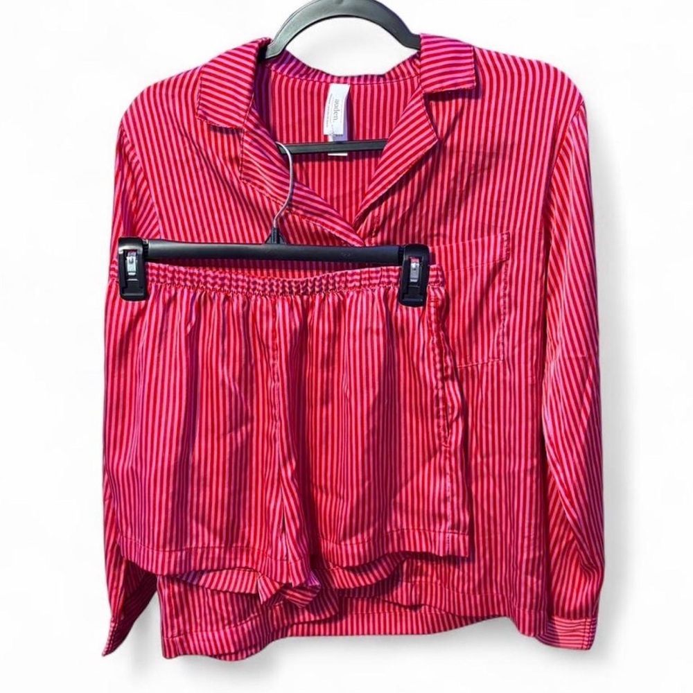 Auden Red and Pink Striped Pajama Set